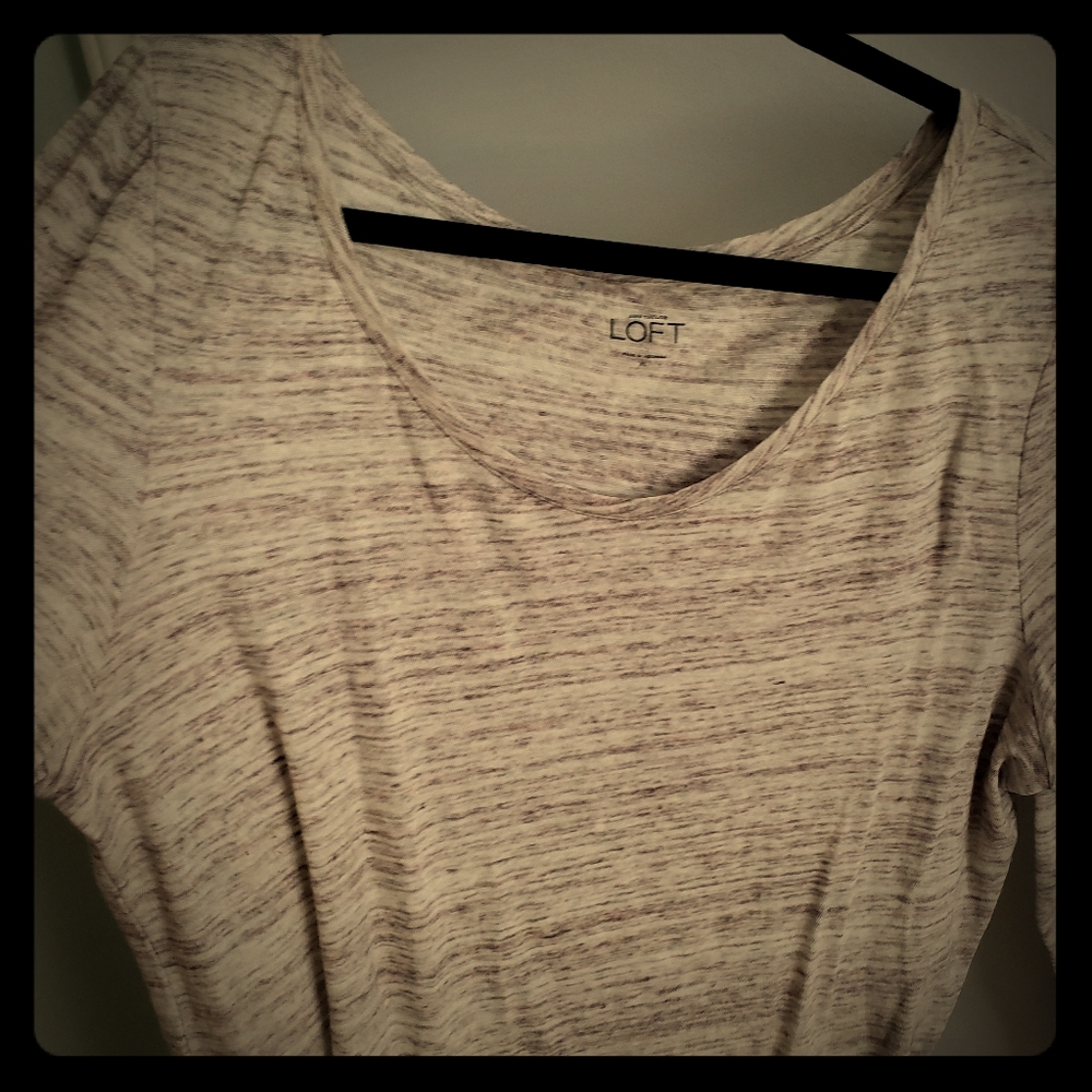 Ann Taylor Loft cream shirt with black accents